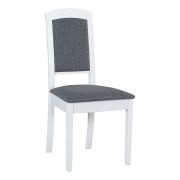 Sedia da pranzo bianca in faggio massiccio | Comfort con schiuma T-25 | Tessuto grigio scuro | Stile elegante
