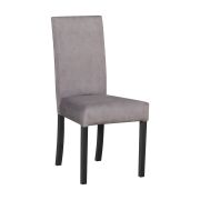 Sedia da pranzo imbottita grigia | Comfort elevato | Tessuto resistente | Schiuma T-25 | Faggio nero massiccio | Altezza seduta 48 cm