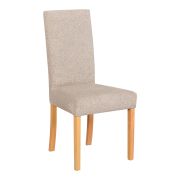 Sedia da pranzo chiara imbottita | Rivestimento beige in PES e nylon | Altezza seduta 48 cm | Legno massiccio di faggio rovere Grandson