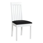 Poltrona da pranzo imbottita Sukrao | Cuscino in schiuma T-25 | Tessuto PES nero | Faggio bianco | Stile classico | Altezza seduta 47 cm