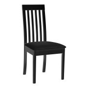 Poltrona da pranzo nera Sukrao | Legno di faggio massiccio | Tessuto nero elegante | Imbottitura schiuma T-25 | Altezza seduta 47 cm