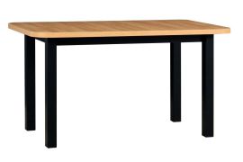 Tavolo da pranzo TAISIA nero e rovere | 80 x 140/180 cm | Piano laminato | Gambe in legno | Moderno e versatile