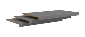 Mensola, set 3 pz, grigio grafite, 95 x 46,5 x 5 cm