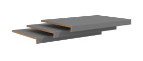 Mensola - set 3 pz, grigio grafite, 70,5 x 46,5 x 5 cm