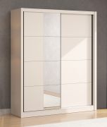 Armadio scorrevole Apatin 02 | Cashmere | 2 barre appendiabiti | 5 scomparti | Specchio | 215,5 x 180 x 60 cm