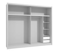 Set 2 cassetti per armadio | Bianco elegante | 38 x 44 x 41,5 cm | MDF e ABS