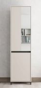 Armadio "Priboj" 01, color cashmere, 2 scomparti, 1 barra appendiabiti, specchio, bordi in ABS, 54,5 x 40 x 205,5 cm