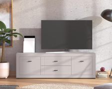 Mobile TV "Rakovica" 02, color cashmere, 2 ante a battente, 2 cassetti, 2 scomparti, maniglie in metallo, bordi in ABS, 166,5 x 41,5 x 53,5 cm