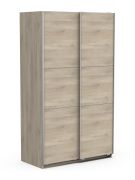Armadio scorrevole Liganga 01 | Rovere Sonoma | 203 x 117 x 60 cm | 2 appendiabiti, 2 vani | Design moderno