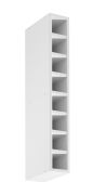 Pensile da cucina | 8 scomparti | stretto | a vista | 15 x 30 x 87 cm | con etichetta regolabile + barra di fissaggio incluse | Bianco | resistente ai danni | per cucine