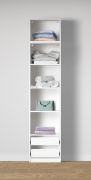 Armadio a giorno "Aarwangen" 03, bianco, 5 scomparti, 2 cassetti, 51,5 x 55 x 234 cm