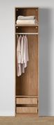 Armadio a giorno "Aarwanten" 04, color rovere Puccini, 1 scomparto, 2 cassetti, 1 barra appendiabiti, 51,5 x 55 x 234 cm