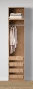 Armadio a giorno "Aarwangen" 05, color rovere Puccini, 1 scomparto, 4 cassetti, 1 barra appendiabiti, 51,5 x 55 x 234 cm