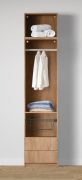 Armadio a giorno "Aarwangen" 08, color rovere Puccini, 1 scomparto, 2 cassetti, 1 barra appendiabiti, 51,5 x 55 x 234 cm