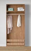 Armadio a giorno "Aarwangen" 11, color rovere Puccini, 1 scomparto, 2 cassetti interni, 1 barra appendiabiti, 103 x 55 x 234 cm