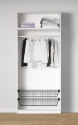 Armadio a giorno "Aarwangen" 12, bianco, 1 scomparto, 1 barra appendiabiti, 2 cesti portabiancheria, 103 x 55 x 234 cm