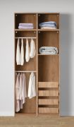Armadio a giorno "Aarwangen" 13, color rovere Puccini, 4 scomparti, 4 cassetti interni, 1 ripiano in legno, 2 barre apppendiabiti, 102 x 55 x 234 cm