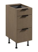 Mobile base da cucina | 3 cassetti | Colore: rovere Baltic Storm | Funzione Soft-Close | 40 x 52 x 87 cm | Maniglie in metallo | Piedini regolabili | Lavorazione di alta qualità