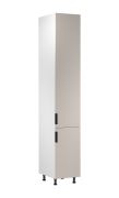 Armadio alto da cucina | 2 ante a battente | Colore: bianco / beige | Funzione Soft-Close | 40 x 58 x 247 cm | 6 ripiani | Maniglie in metallo | Piedini regolabili | Apertura ante: a destra