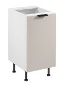 Mobile base da cucina | 1 anta a battente | Colore: bianco / beige | Funzione Soft-Close | 45 x 52 x 87 cm | 2 ripiani | Maniglie in metallo | Piedini regolabili