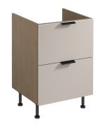 Mobile sottolavello | 2 cassetti | Colore: rovere Baltic Storm / beige | Funzione Soft-Close | 60 x 52 x 87 cm | Maniglie in metallo | Per l'installazione di un piano cottura a induzione