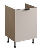Mobile sottolavello | 1 anta a battente | Colore: rovere Baltic Storm / beige | 1 ripiano | 60 x 52 x 87 cm | Funzione Soft-Close | Maniglia in metallo | Piedini regolabili