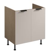 Mobile sottolavello | 2 ante a battente | Colore: rovere Baltic Storm / beige | Funzione Soft-Close | 1 ripiano | 80 x 52 x 87 cm | Maniglie in metallo | Per l'installazione di un lavabo