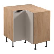 Mobile base da cucina / Mobile base angolare | 2 ante a battente | Colore: rovere Puccini / beige | Funzione Soft-Close | 2 ripiani | 84 x 84 x 87 cm | Piedini regolabili | Maniglie in metallo