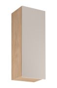 Pensile da cucina | 1 anta a battente | Colore: rovere Puccini / beige | Funzione Soft-Close | 3 scomparti | 40 x 32 x 100 cm | stretto | Apertura anta: a sinistra