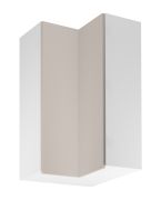 Pensile da cucina / Pensile angolare | 2 ante a battente | Colore: bianco / beige | Funzione Soft-Close | 3 scomparti | 60 x 60 x 100 cm | Lavorazione di alta qualità