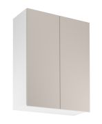 Pensile da cucina | 2 ante a battente | Colore: bianco / beige | Funzione Soft-Close | 3 scomparti | 80 x 32 x 100 cm | Lavorazione di alta qualità
