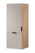 Pensile da cucina | 1 anta a battente | 1 anta a libro sollevabile | funzionale ed elegante | Colore: rovere Puccini / beige | 4 scomparti | 60 x 58 x 158 cm | Maniglie in metallo | Apertura anta: a sinistra