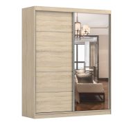 Armadio scorrevole Cuillin 10 | Rovere Sonoma con specchio | 2 ante | 6 scomparti | 218 x 183 x 61 cm