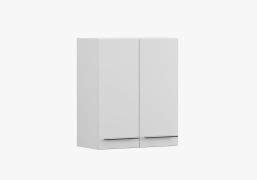 Pensile da parete Parnassus 07 | Bianco elegante | 2 ante battenti | Maniglie in metallo | 71,5 x 60 x 29 cm
