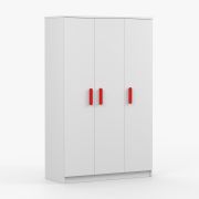 Armadio 3 ante battenti Smolikas 120 | Bianco | 9 scomparti | Barra appendiabiti | 192 x 120 x 50 cm