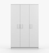 Armadio battente "Smolikas" 124 | Bianco | 3 ante | 9 scomparti | 1 barra appendiabiti | 192 x 120 x 50 cm