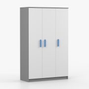 Armadio 3 ante battenti "Smolikas" 110 | Rovere Sonoma e bianco | 9 scomparti, barra appendiabiti, 192 x 120 x 50 cm