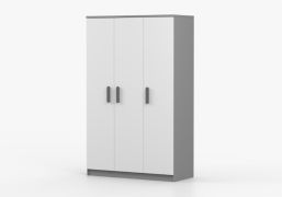Armadio battente Smolikas 115 | Rovere Sonoma/Bianco | 3 ante, 9 scomparti, 1 barra appendiabiti | 192 x 120 x 50 cm