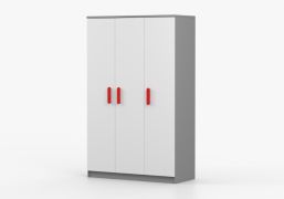 Armadio battente Smolikas 112 | 3 ante, 9 scomparti, 1 barra appendiabiti | 192x120x50 cm | Rovere Sonoma/bianco