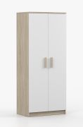 Armadio battente Smolikas 55 | Rovere Sonoma e Bianco | 2 ante, 5 scomparti, 1 barra | 192 x 80 x 50 cm