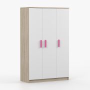 Armadio battente Smolikas 101 | 3 ante, 9 scomparti, rovere Sonoma/bianco | 192 x 120 x 50 cm