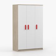 Armadio 3 ante battenti Smolikas 104 | 9 scomparti | 1 barra appendiabiti | Rovere Sonoma/bianco | 192 x 120 x 50 cm