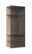 Modulo aggiuntivo per armadio battente Neiafu | Vetro fumé e laccato opaco | Cashmere | 224 x 90 x 56 cm