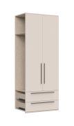 Modulo aggiuntivo per armadio / armadio con ante a battente Neiafu, colore: cashmere, dimensioni: 224 x 90 x 56