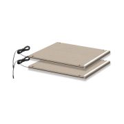 Ripiani armadio con LED | Finitura effetto tessuto | Set 2 pezzi | Neiafu | 43x50x2 cm | Beige
