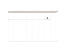 Cornice superiore a LED per armadio battente Neiafu | Cashmere | Larghezza 136 & 181 cm | Stile moderno