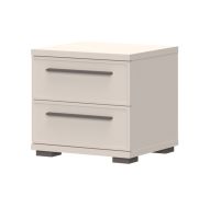 Comodino Neiafu 98 cashmere | 2 cassetti Soft-Close | 43 x 45 x 40 cm | Piedini regolabili