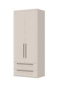 Guardaroba con ante battenti Neiafu 02 | Cashmere | 224 x 92 x 56 cm | 2 cassetti | Soft-Close