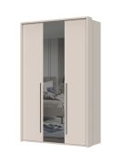 Armadio battente Neiafu 33 | 3 ante di cui 1 a specchio | Cashmere | 224 x 137 x 56 cm | Soft-Close