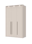 Armadio 3 ante battenti Neiafu 60 | Cashmere | 226 x 142 x 60 cm | LED | 6 ripiani | 2 barre appendiabiti
